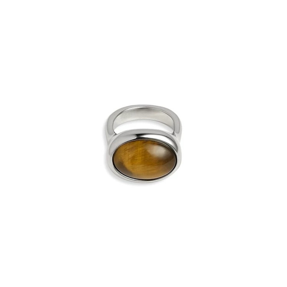 Elegant Silver and Tiger’s Eye Stone Ring